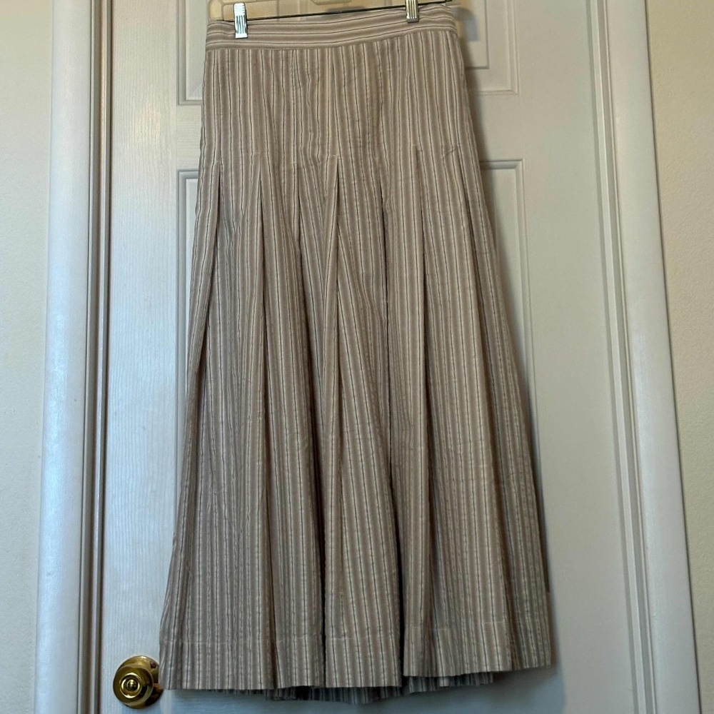 MAX STUDIO LONDON Cotton Striped Midi/Maxi Skirt, Size M. NWOT
